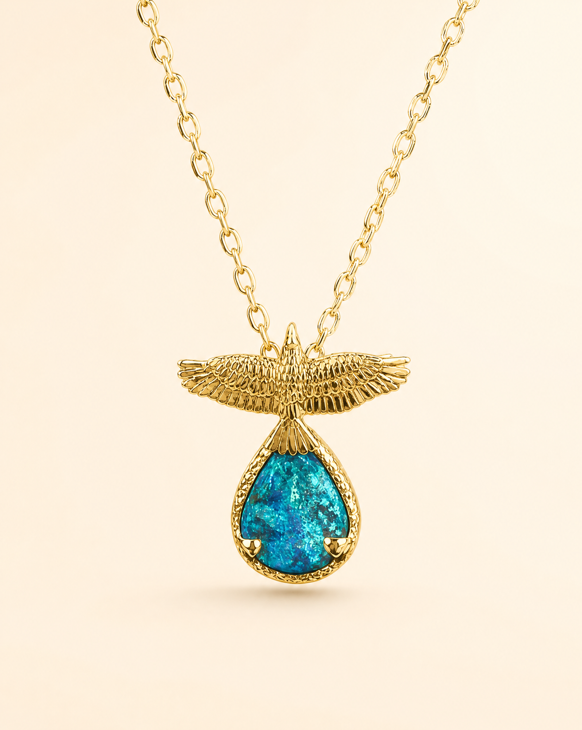 SunDancer Chrysocolla Pendant — Gold