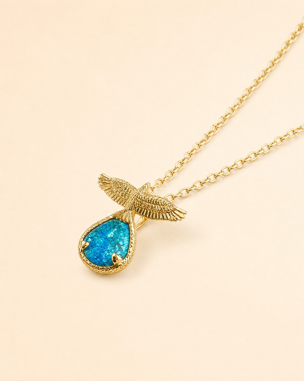 SunDancer Chrysocolla Pendant — Gold