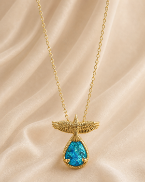 SunDancer Chrysocolla Pendant — Gold