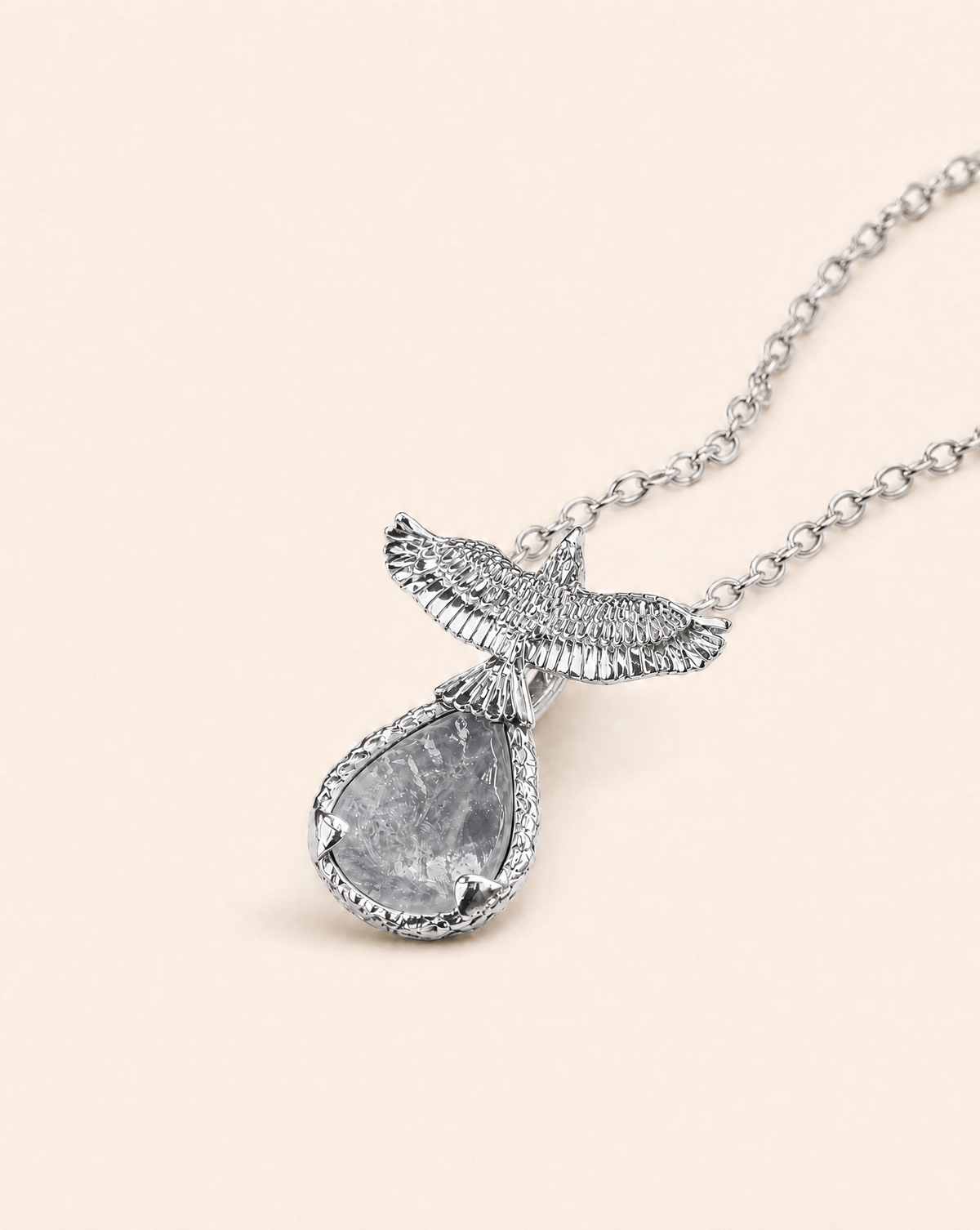 SunDancer Clear Quartz Pendant — Silver