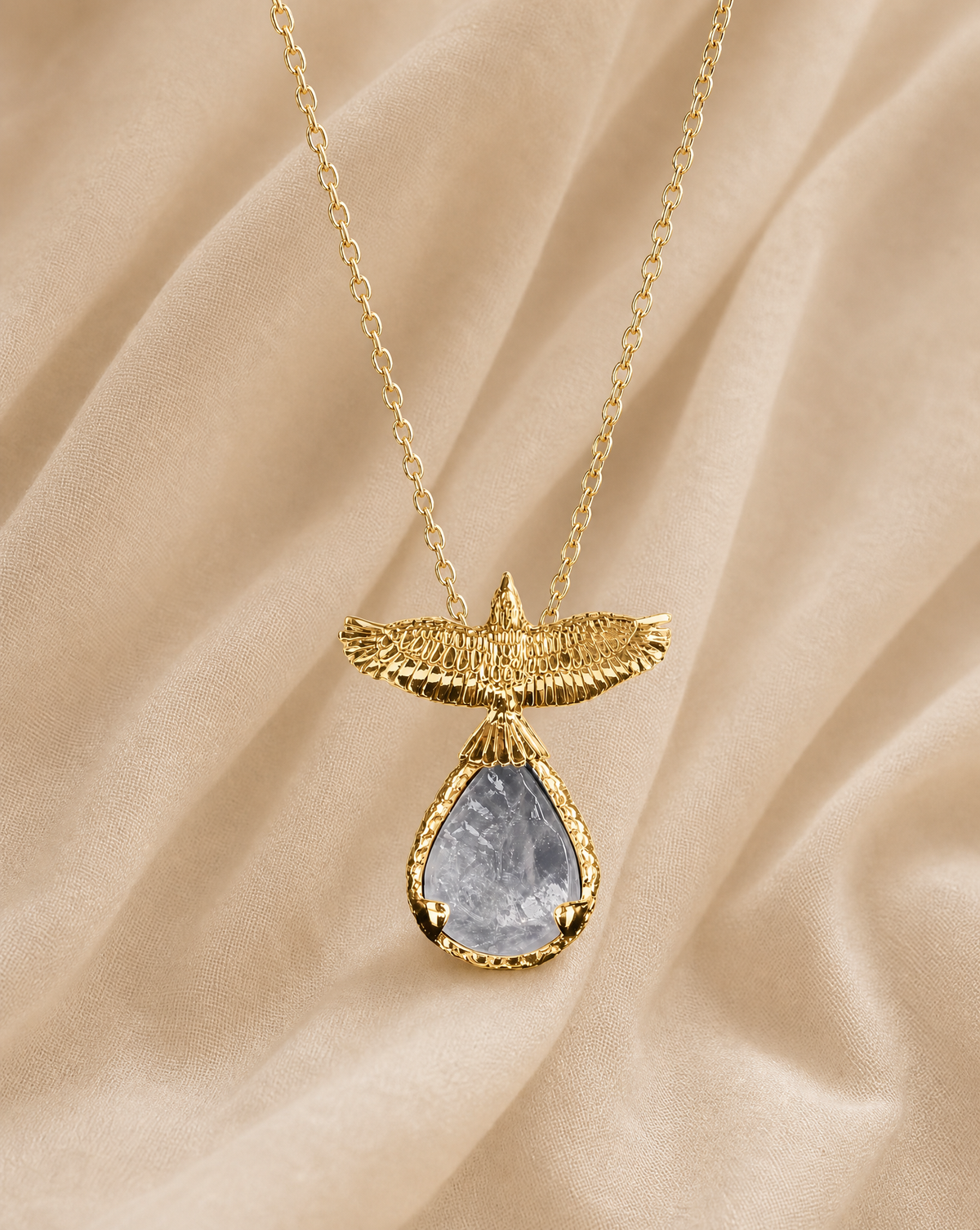 SunDancer Clear Quartz Pendant — Gold