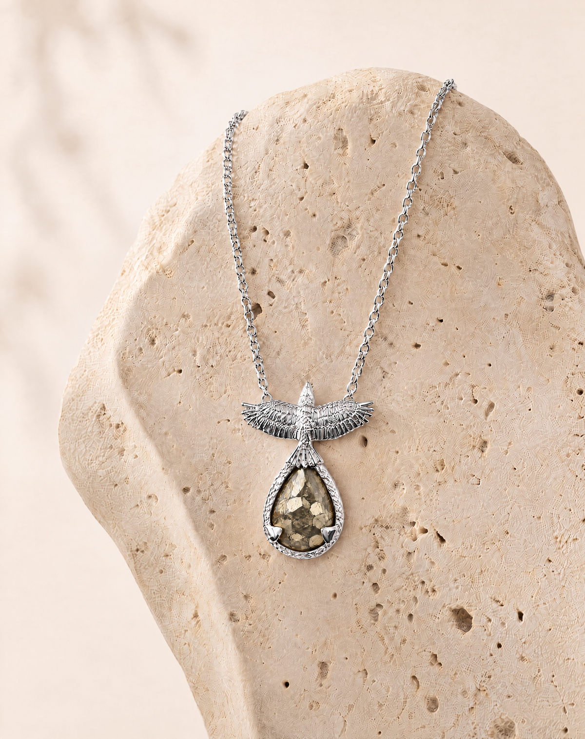 SunDancer Pyrite Pendant, Silver