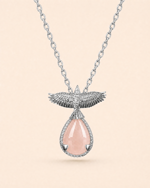 SunDancer Rose Quartz Pendant — Silver