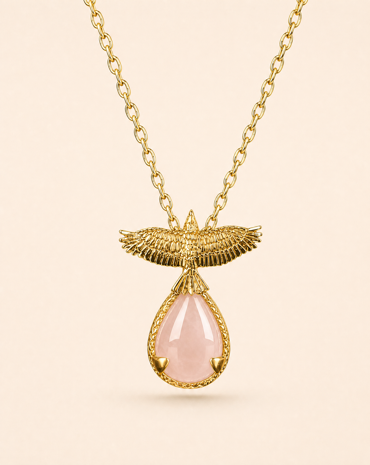 SunDancer Rose Quartz Pendant — Gold