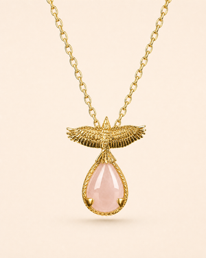 SunDancer Rose Quartz Pendant — Gold
