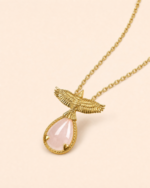 SunDancer Rose Quartz Pendant — Gold