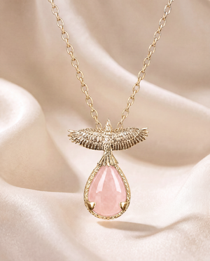 SunDancer Rose Quartz Pendant — Gold