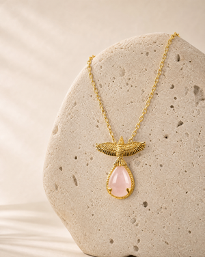 SunDancer Rose Quartz Pendant — Gold