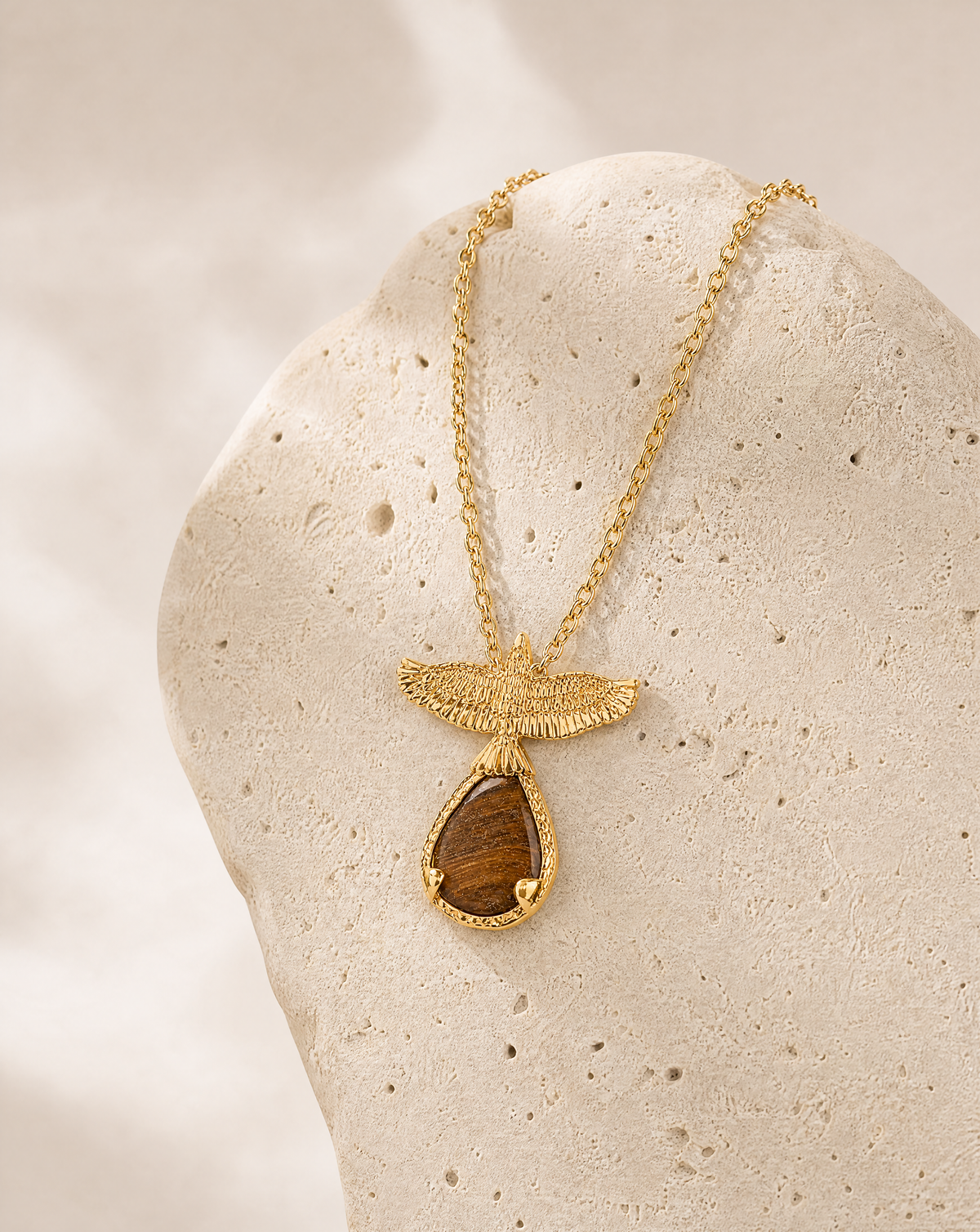 SunDancer Tiger's Eye Pendant — Gold