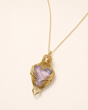 Vision-Nes Rose Quartz Pendant — Gold
