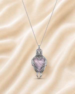 Vision-Nes Rose Quartz Pendant — Silver