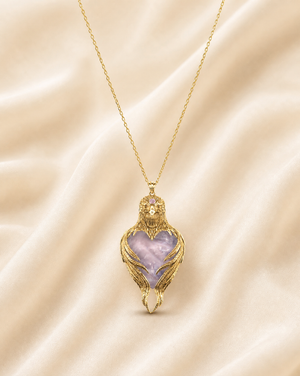 Vision-Nes Rose Quartz Pendant — Gold
