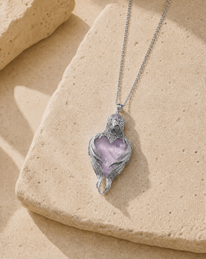 Vision-Nes Rose Quartz Pendant — Silver