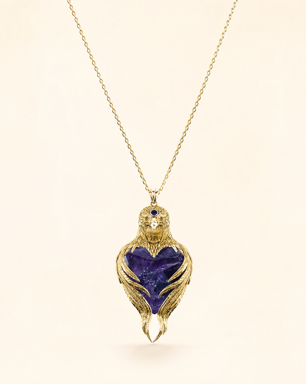 Vision-Nes Amethyst Pendant — Gold