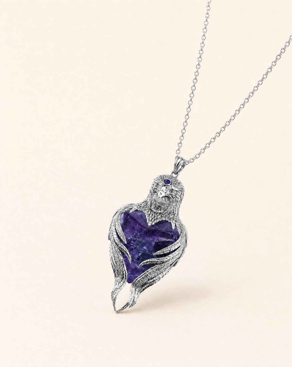 Vision-Nes Amethyst Pendant — Silver
