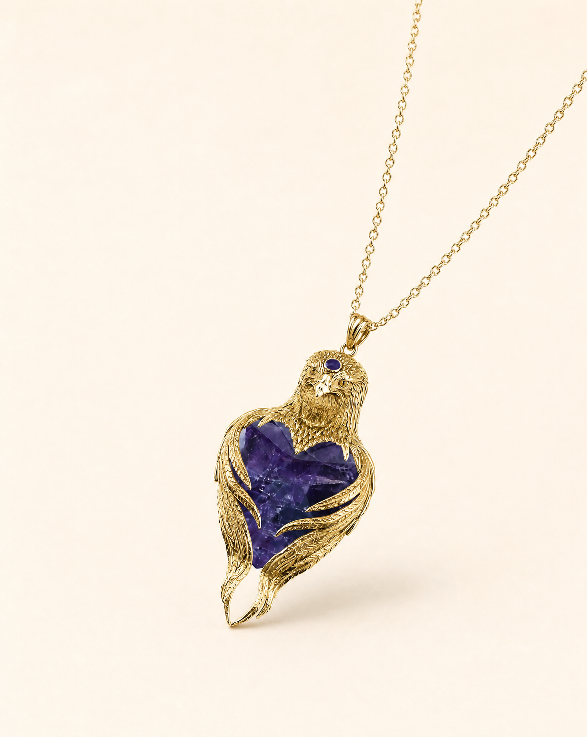 Vision-Nes Amethyst Pendant — Gold