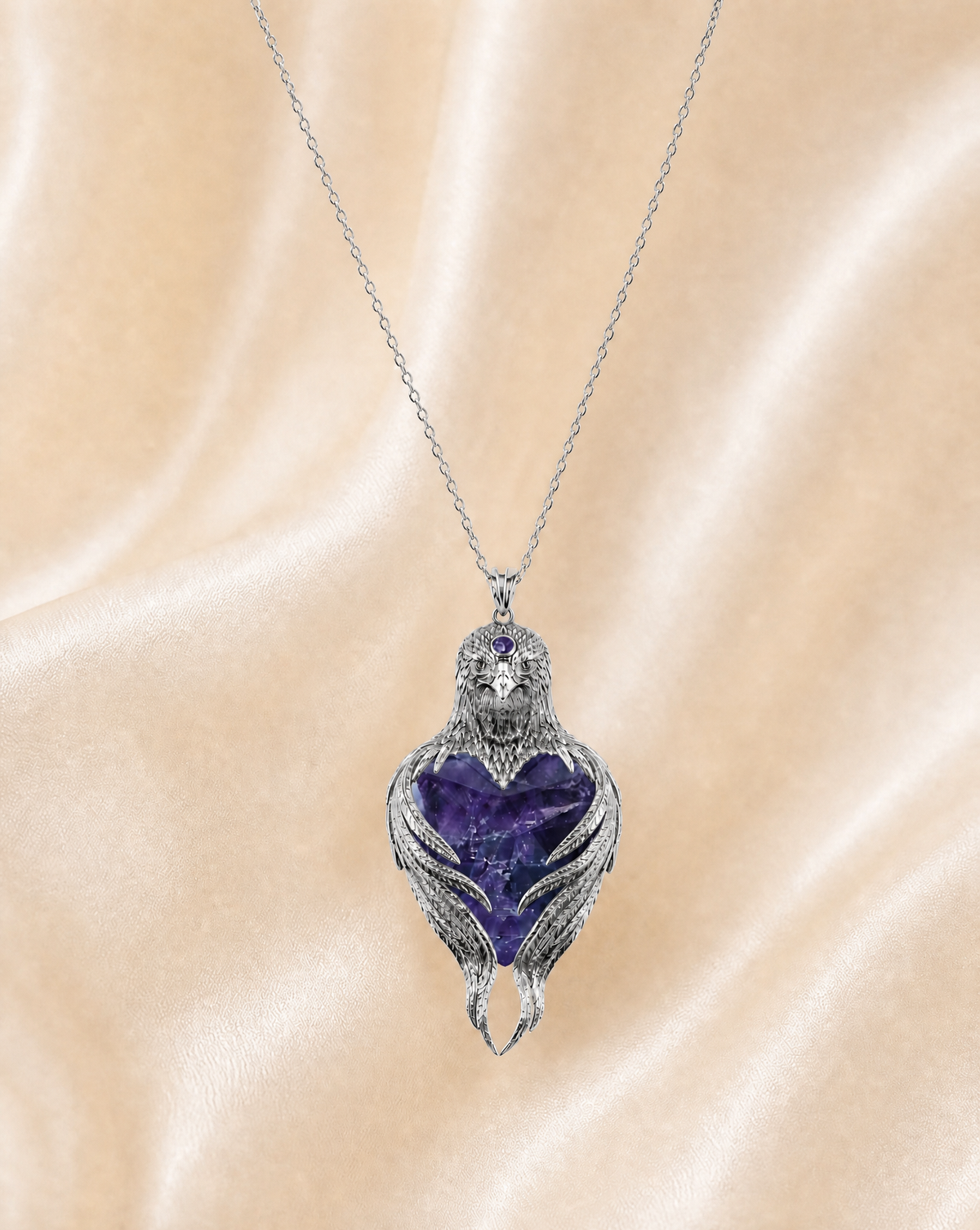 Vision-Nes Amethyst Pendant — Silver