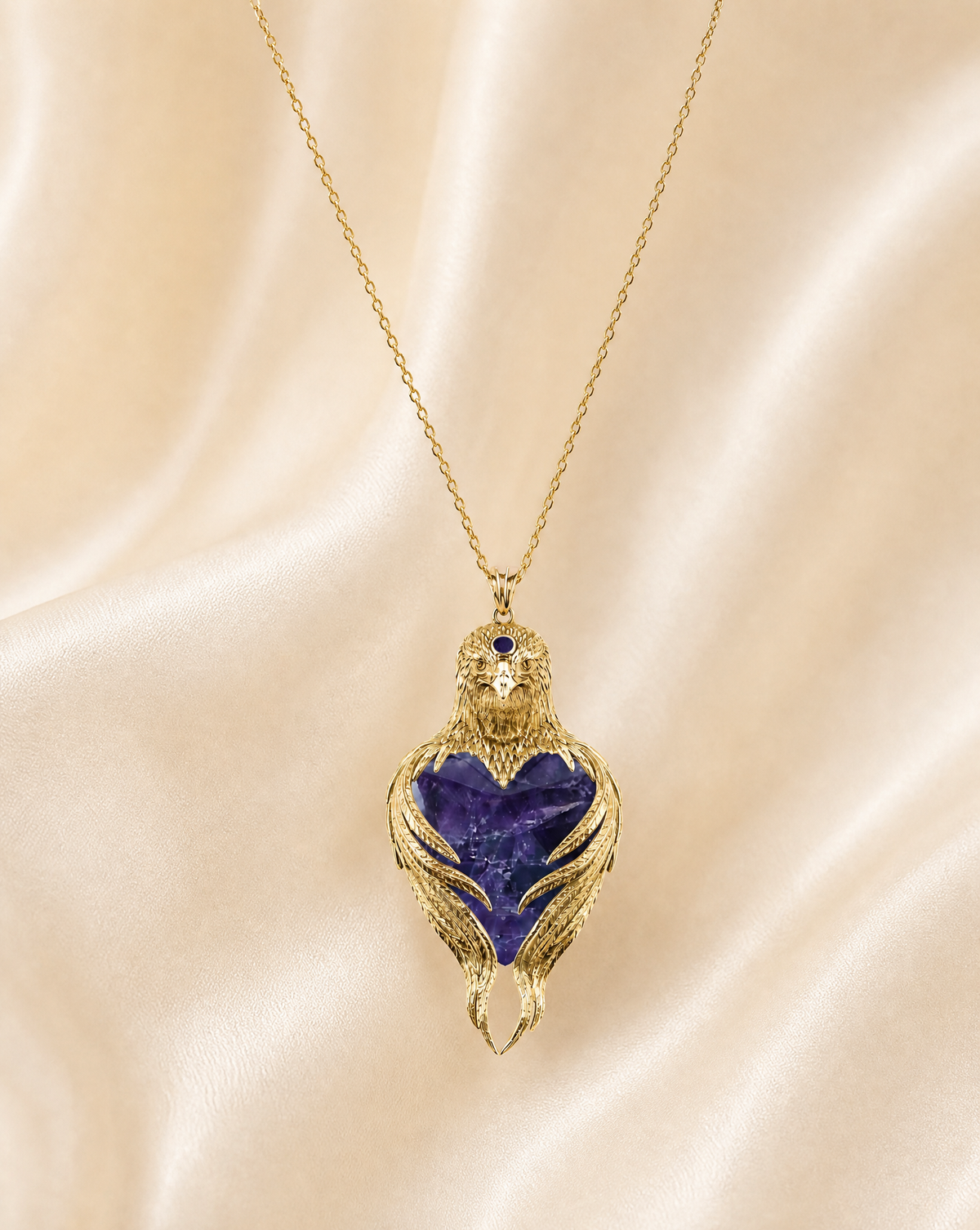 Vision-Nes Amethyst Pendant — Gold