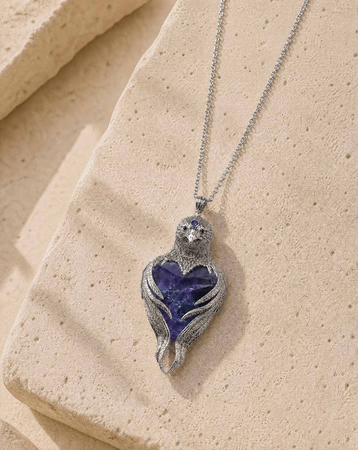 Vision-Nes Amethyst Pendant — Silver
