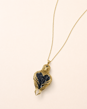 Vision-Nes Black Tourmaline Pendant — Gold