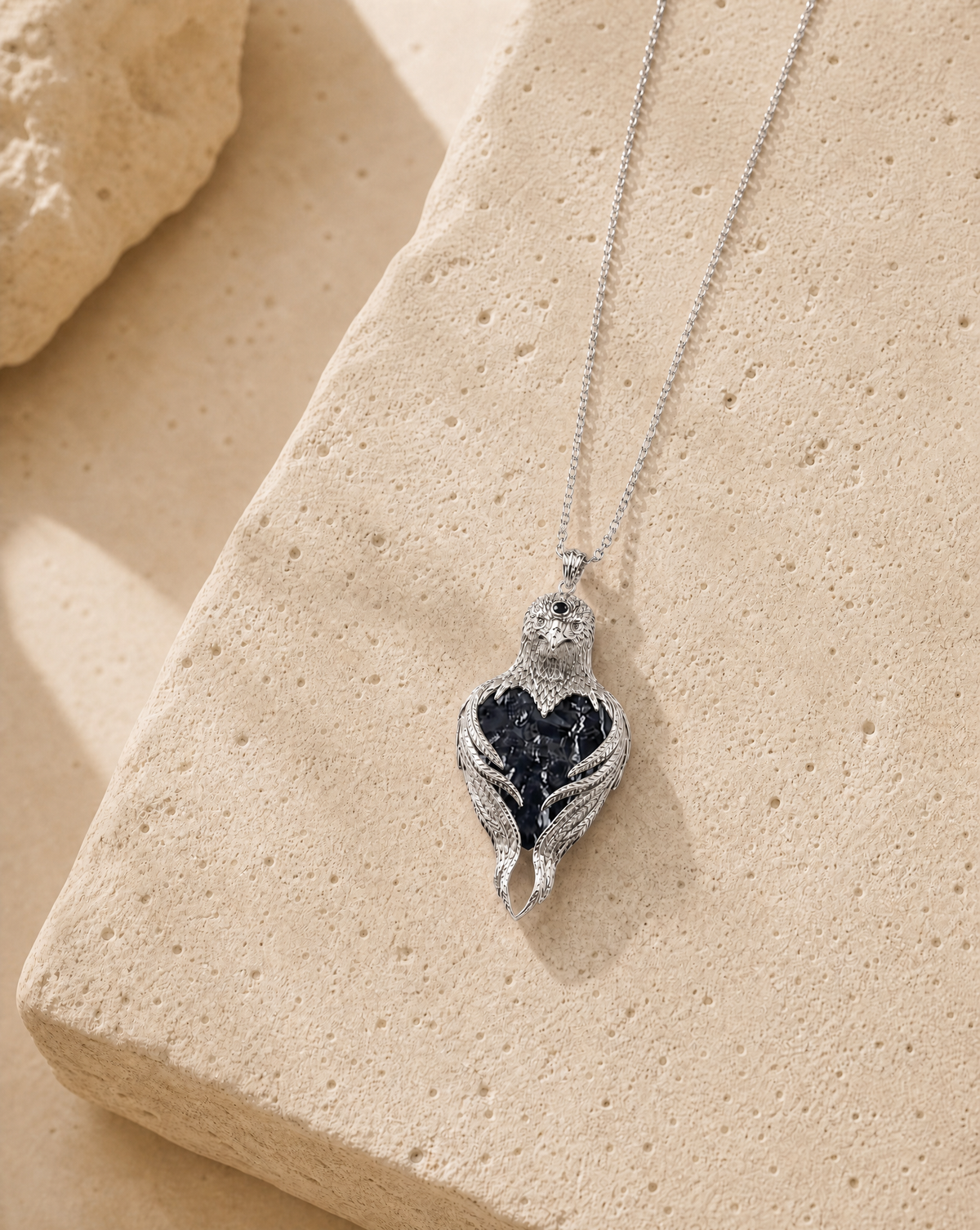 Vision-Nes Black Tourmaline Pendant — Silver