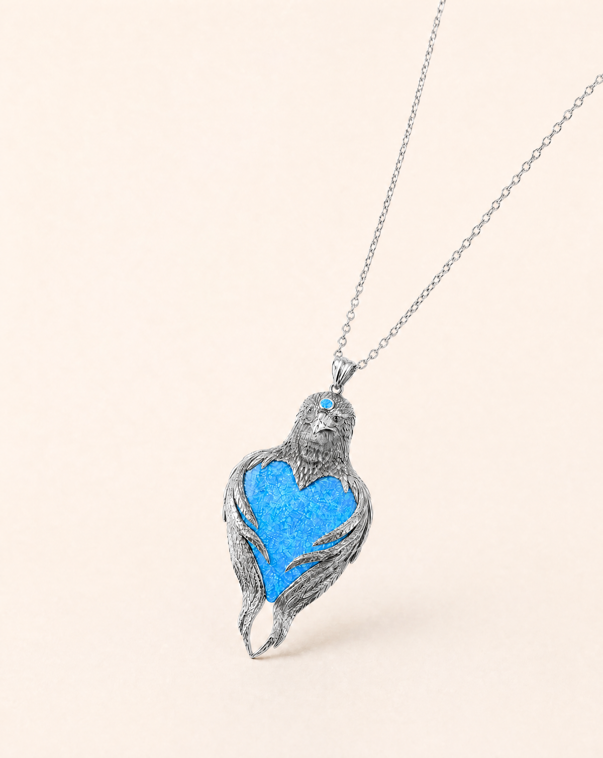 Vision-Nes Blue Opal Pendant — Silver