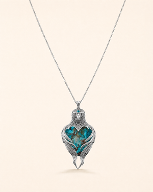 Vision-Nes Chrysocolla Pendant — Silver