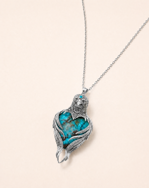 Vision-Nes Chrysocolla Pendant — Silver