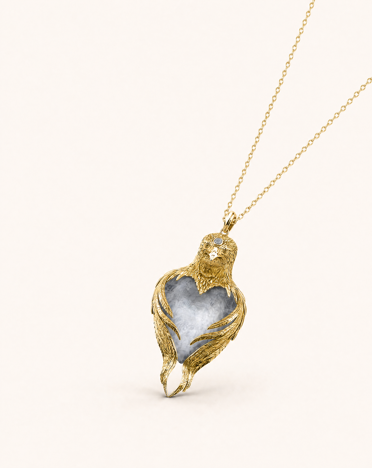 Vision-Nes Clear Quartz Pendant — Gold
