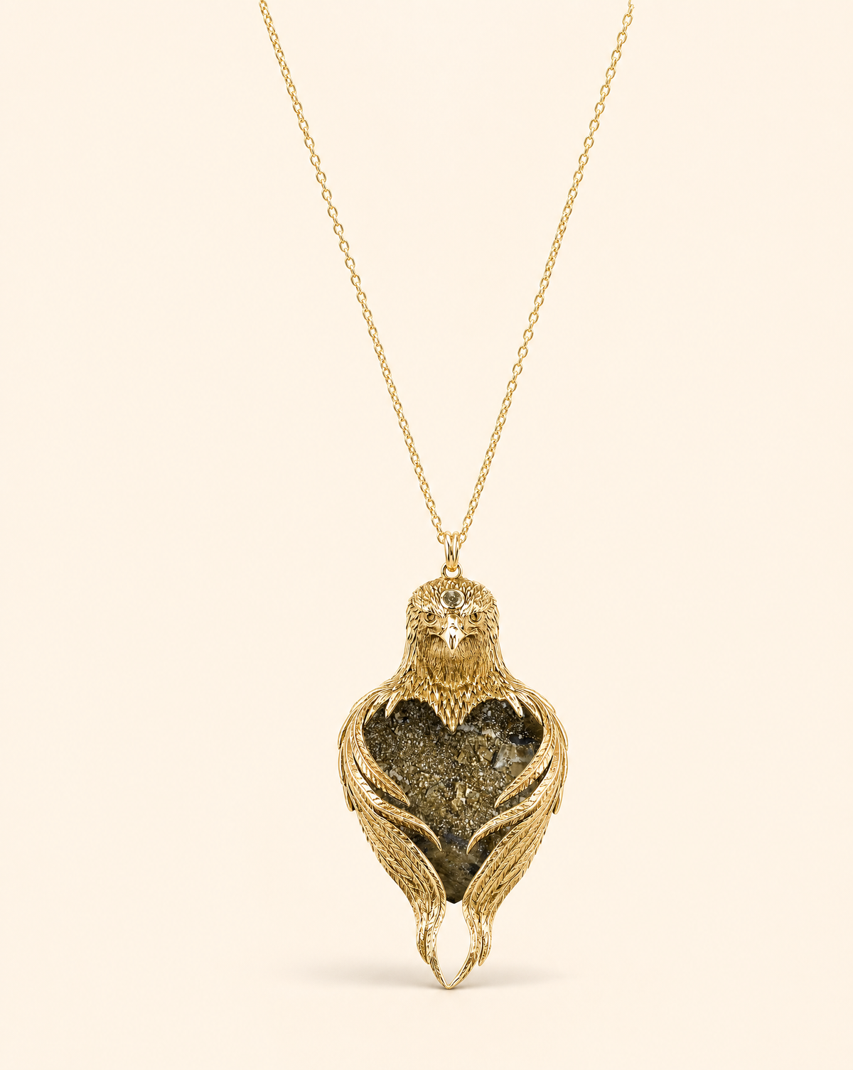Vision-Nes Pyrite Pendant — Gold