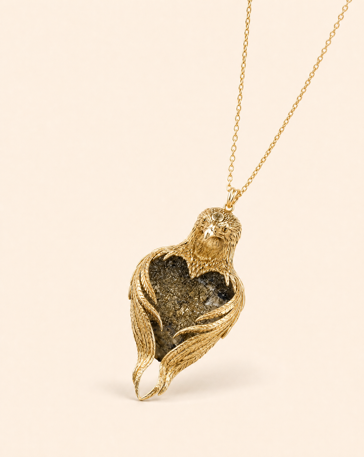 Vision-Nes Pyrite Pendant — Gold