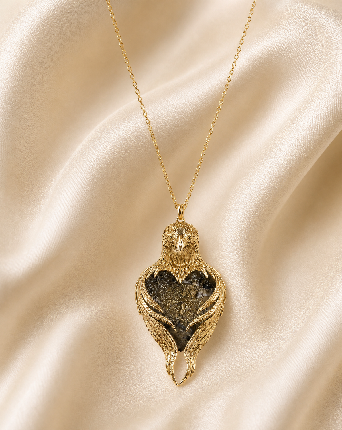 Vision-Nes Pyrite Pendant — Gold
