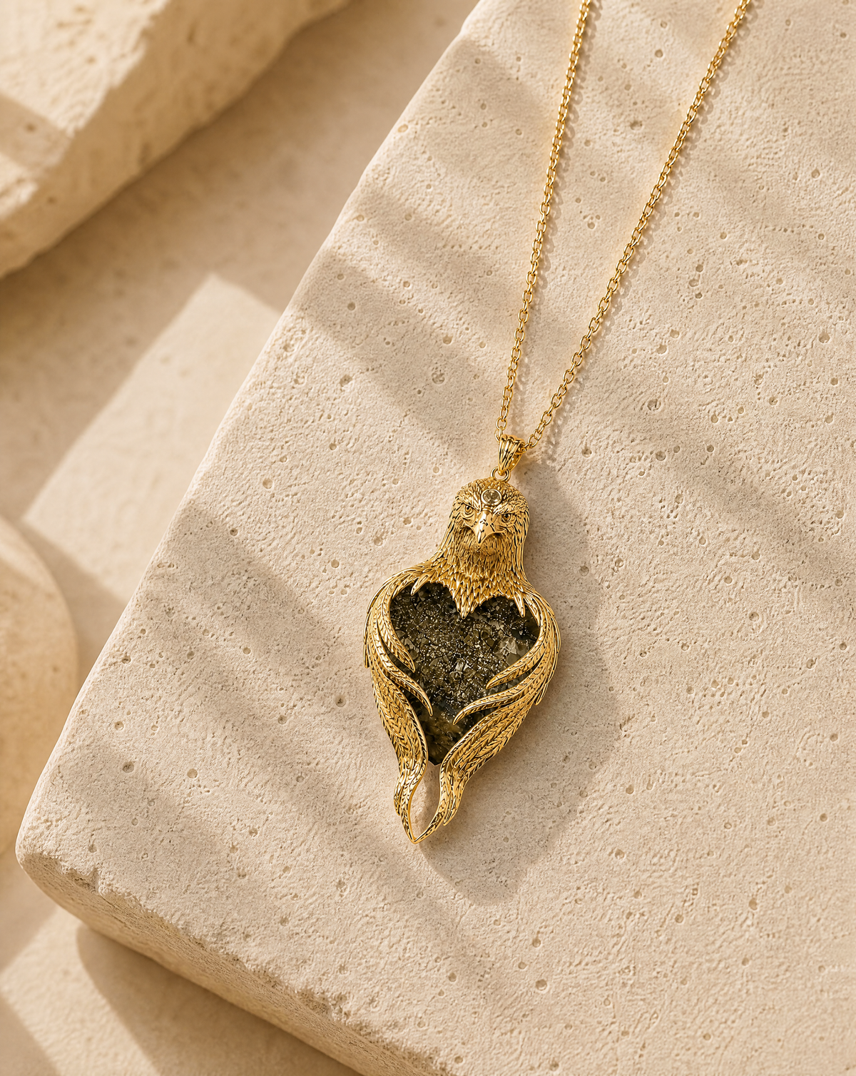 Vision-Nes Pyrite Pendant — Gold