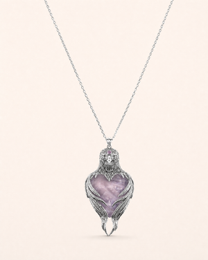 Vision-Nes Rose Quartz Pendant — Silver