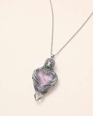 Vision-Nes Rose Quartz Pendant — Silver