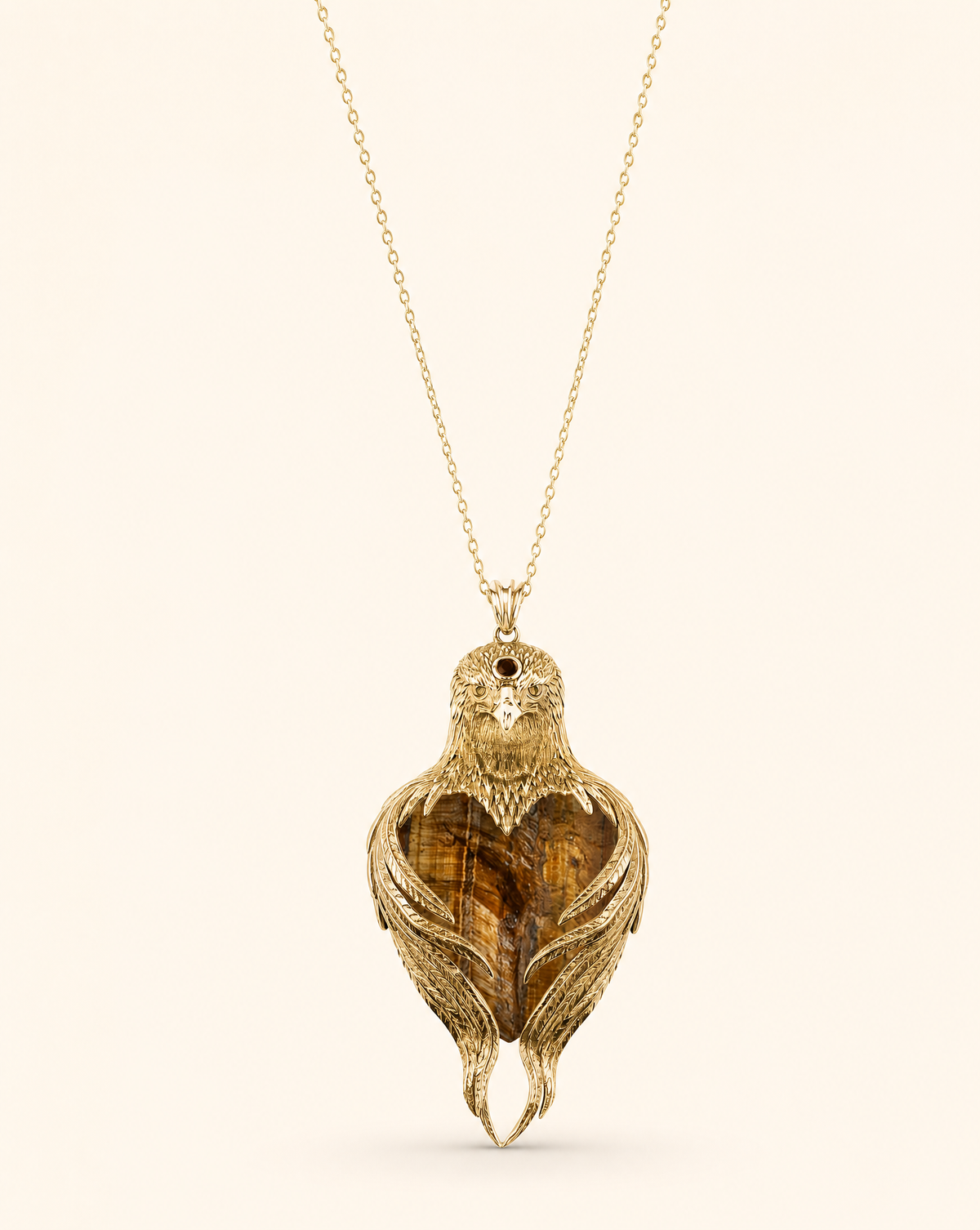 Vision-Nes Tiger's Eye Pendant — Gold