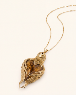 Vision-Nes Tiger's Eye Pendant — Gold