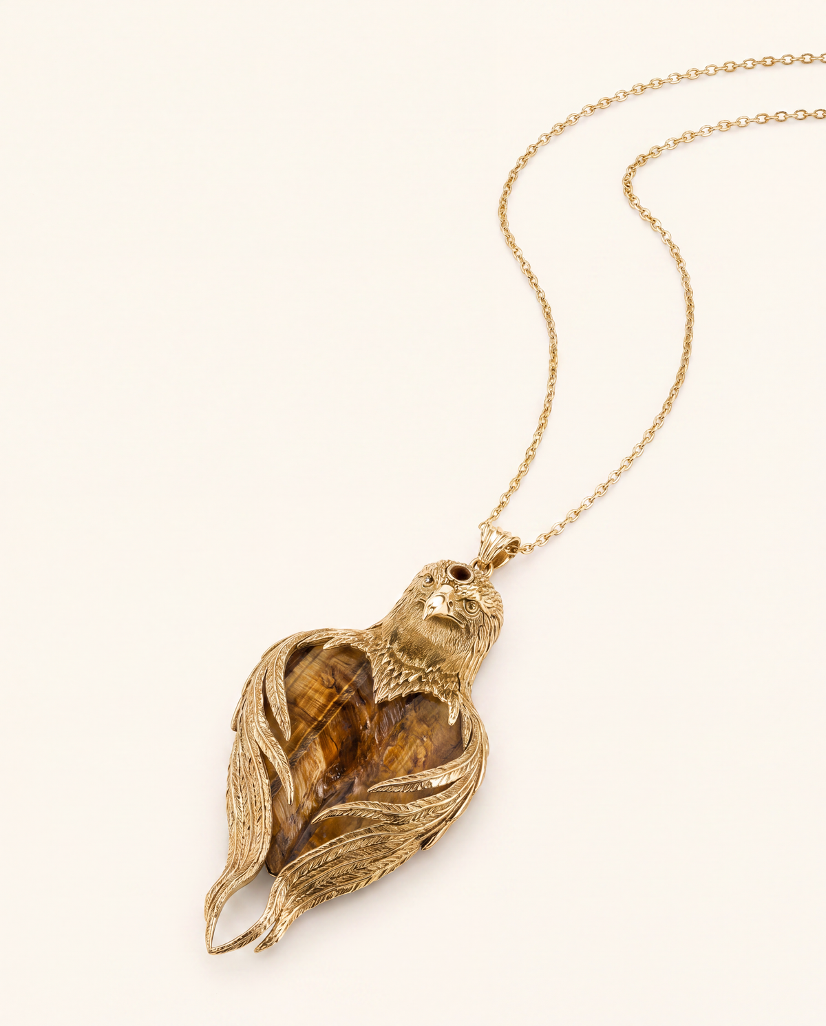 Vision-Nes Tiger's Eye Pendant — Gold