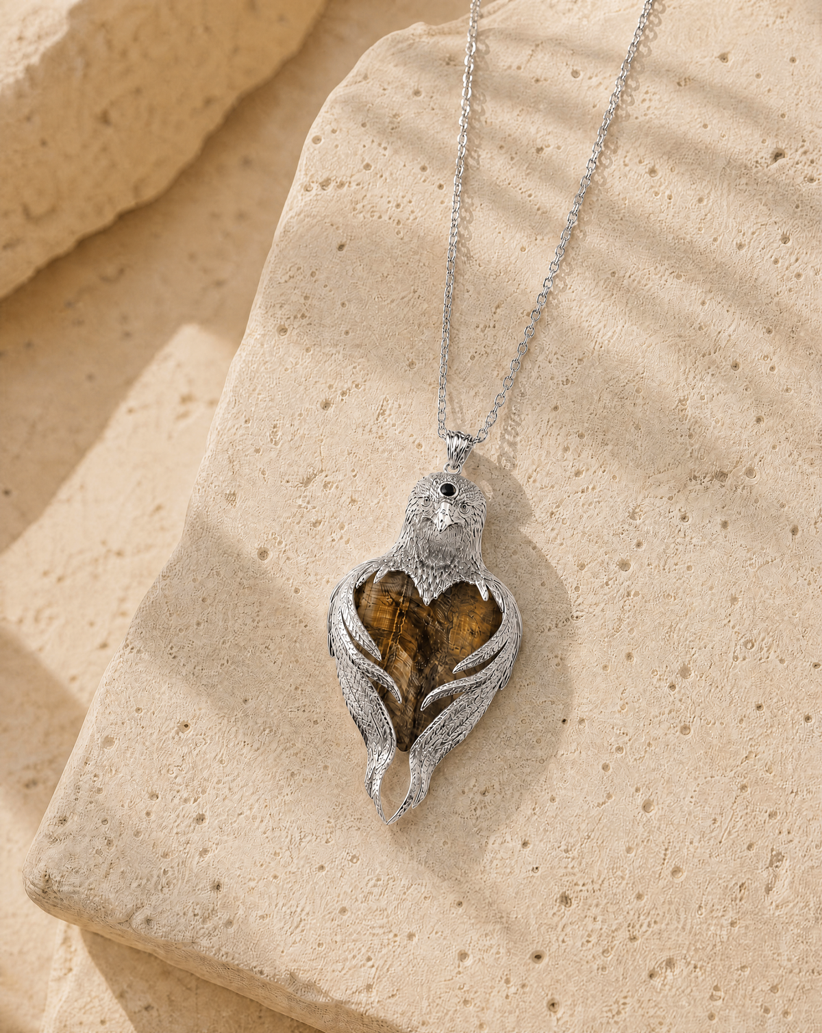 Vision-Nes Tiger's Eye Pendant — Silver