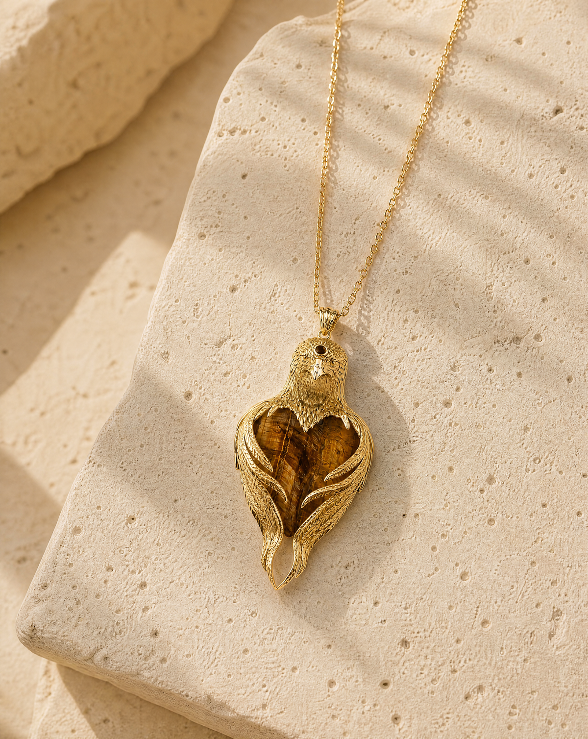 Vision-Nes Tiger's Eye Pendant — Gold