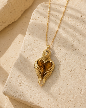 Vision-Nes Tiger's Eye Pendant — Gold