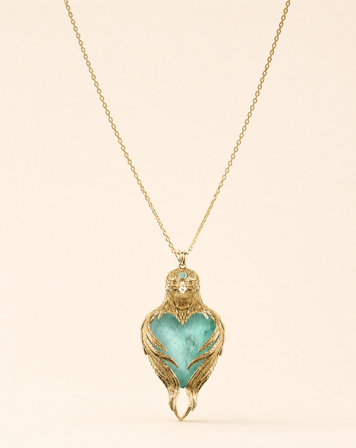 Vision-Nes Turquoise Pendant — Gold