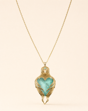 Vision-Nes Turquoise Pendant — Gold