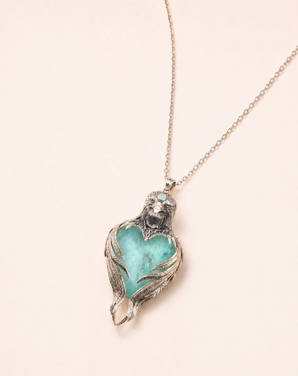 Vision-Nes Turquoise Pendant — Silver