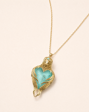 Vision-Nes Turquoise Pendant — Gold