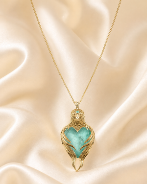 Vision-Nes Turquoise Pendant — Gold
