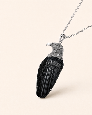 The Visionary Black Tourmaline Pendant — Silver