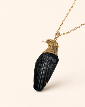 The Visionary Black Tourmaline Pendant — Gold