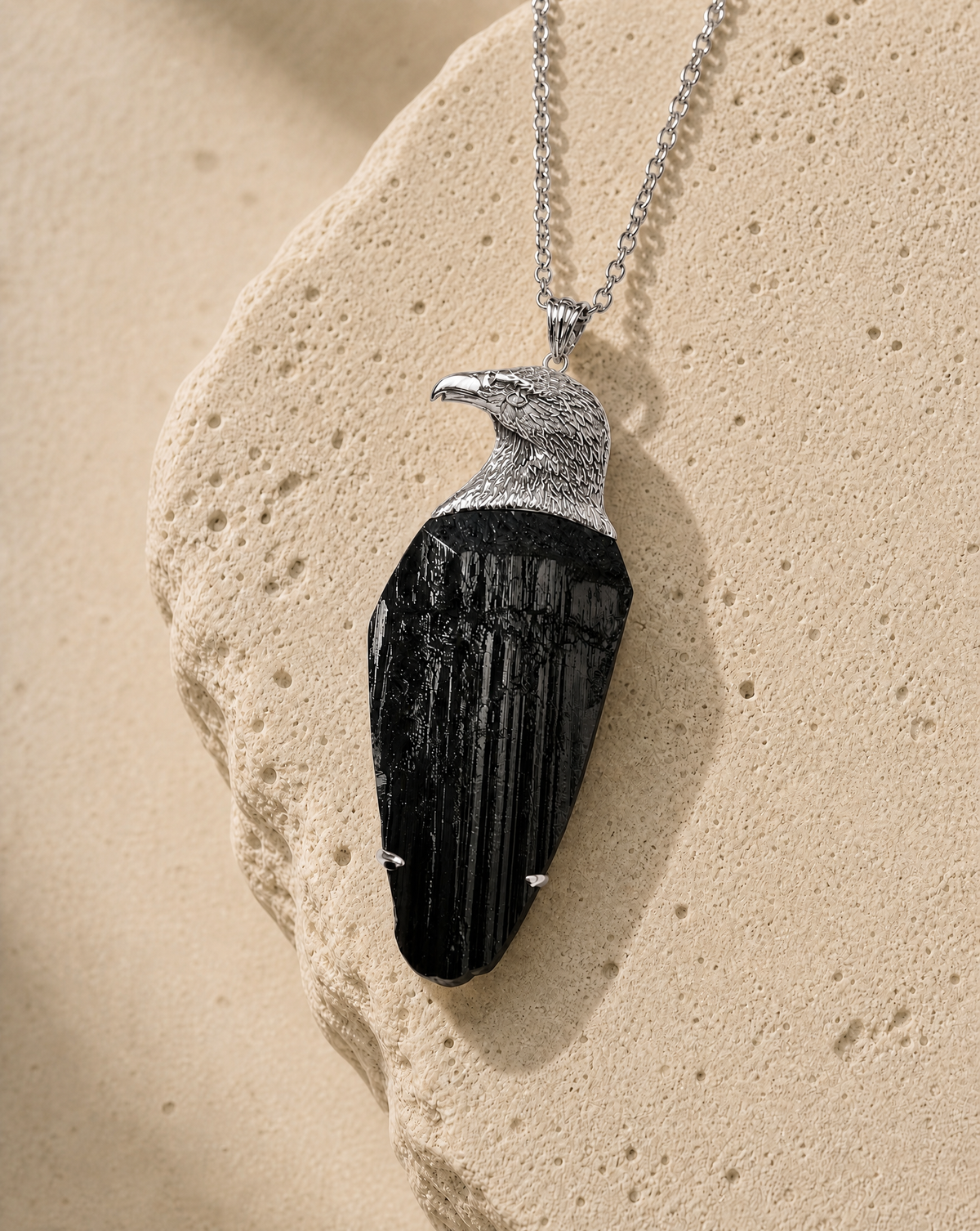 The Visionary Black Tourmaline Pendant — Silver-4