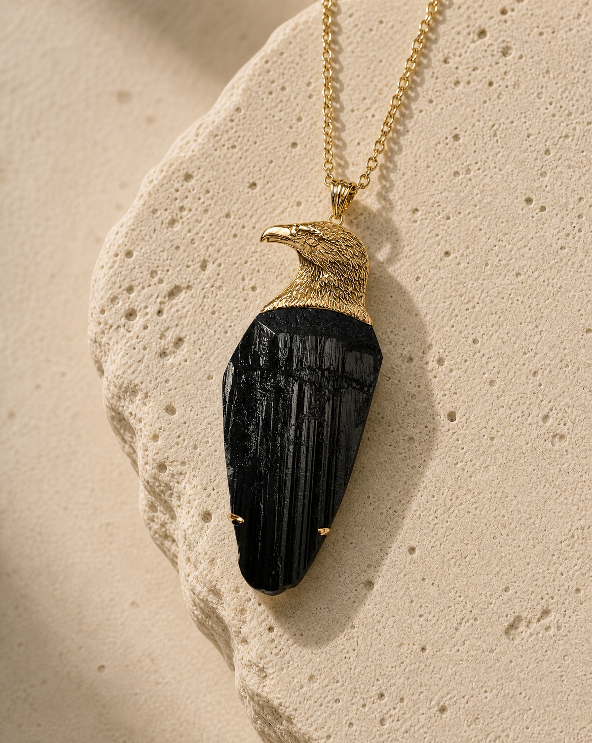 The Visionary Black Tourmaline Pendant — Gold-4